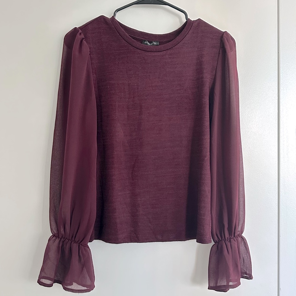 Dynamite Maroon Knit Top